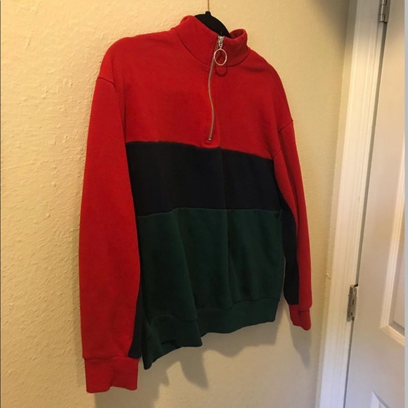 red, blue, and green sweater - Picture 1 of 6